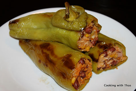 Stuffed Baked Banana Peppers - Cooking with Thas - Healthy Recipes