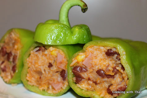 Stuffed Baked Banana Peppers - Cooking with Thas - Healthy Recipes