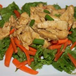 Chicken Stir Fry wrapped in Wheat Crepes
