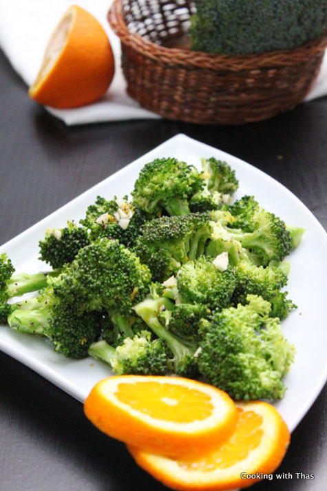 Orange Broccoli - 2 minutes Microwaved Recipe