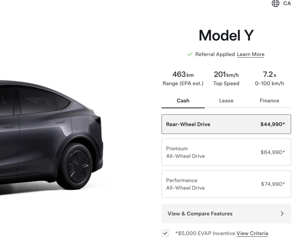 Tesla Model Y Under 45K