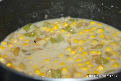 Making corn chowder