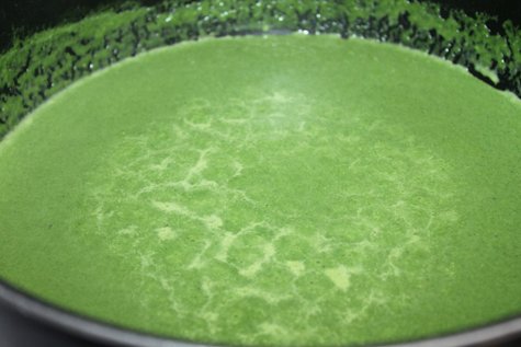 making spinach soup