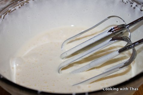 beating sugar, eggs