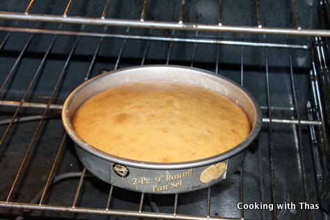 cake in the oven