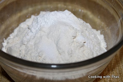 flour, baking powder, salt