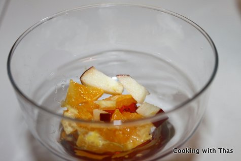 layering- fruit salad