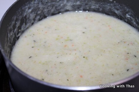 making shrimp bisque