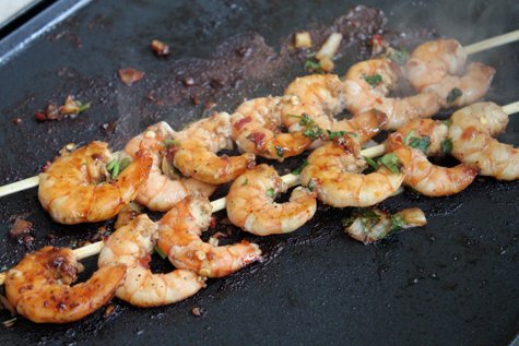 shrimp on griddle