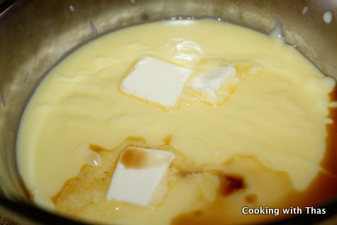 vanilla pudding with butter, vanilla extract