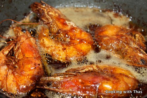 frying shrimp