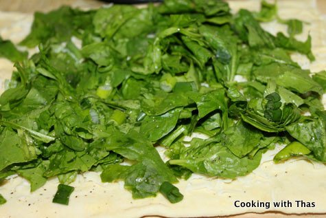 making spinach rolls