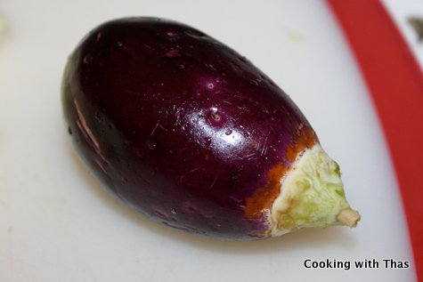 stem cut eggplant
