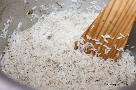 making the rice