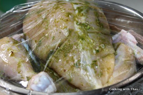 marinated whole chicken