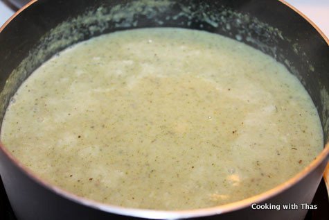 making broccoli mushroom soup