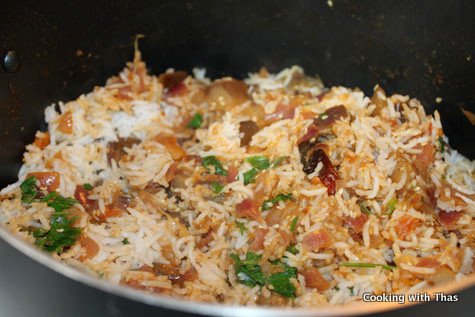 making eggplant rice