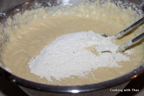 adding flour