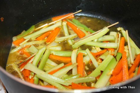 making orange-seafood salad