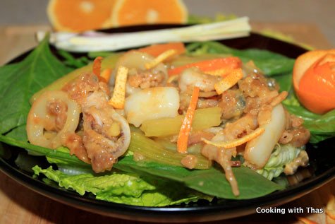 orange sea food salad