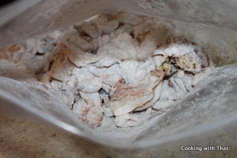 seafood mix coated with flour
