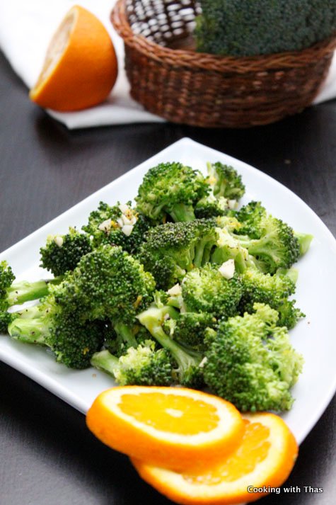 Orange Broccoli - 2 minutes Microwaved Recipe